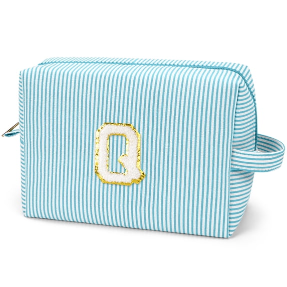 Gynky Makeup Bag Toiletry Bag Organizer Personalized Initial Make up Cosmetic Bags Travel Essentials for Birthday Christmas Girl Women Girlfriend Teacher Valentines Day Gifts