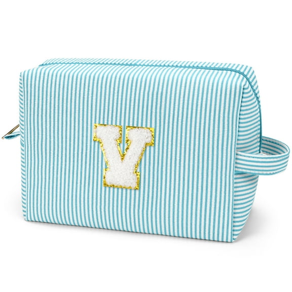 Gynky Makeup Bag Toiletry Bag Organizer Personalized Initial Make up Cosmetic Bags Travel Essentials for Birthday Christmas Girl Women Girlfriend Teacher Valentines Day Gifts