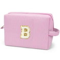 thumbnail image 1 of Gynky Makeup Bag Toiletry Bag Organizer Personalized Initial Make up Cosmetic Bags Travel Essentials for Birthday Christmas Girl Women Girlfriend Teacher Valentines Day Gifts, 1 of 9