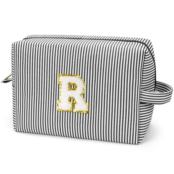 Gynky Makeup Bag Toiletry Bag Organizer Personalized Initial Make up Cosmetic Bags Travel Essentials for Birthday Christmas Girl Women Girlfriend Teacher Valentines Day Gifts