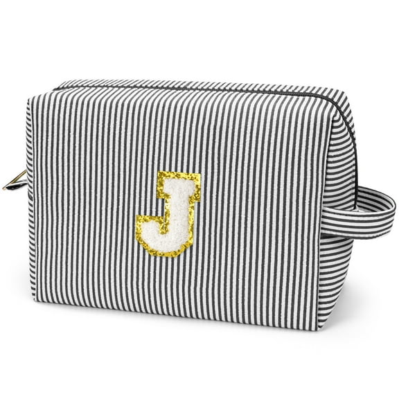 Gynky Makeup Bag Toiletry Bag Organizer Personalized Initial Make up Cosmetic Bags Travel Essentials for Birthday Christmas Girl Women Girlfriend Teacher Valentines Day Gifts