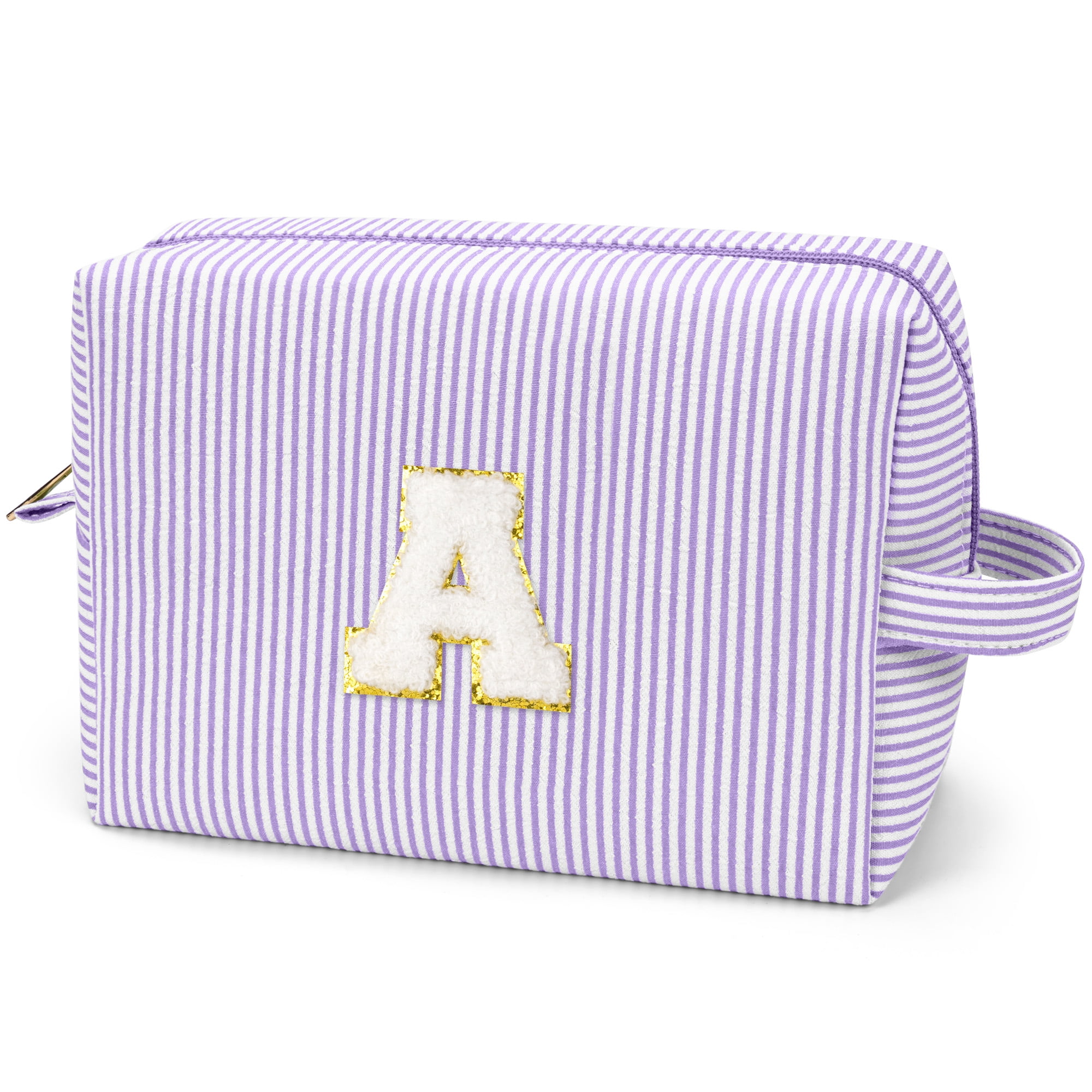Gynky Makeup Bag Toiletry Bag Organizer Personalized Initial Make up Cosmetic Bags Travel Essentials for Birthday Christmas Girl Women Girlfriend Teacher Valentines Day Gifts