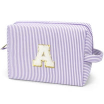 Gynky Makeup Bag Toiletry Bag Organizer Personalized Initial Make up Cosmetic Bags Travel Essentials for Birthday Christmas Girl Women Girlfriend Teacher Valentines Day Gifts