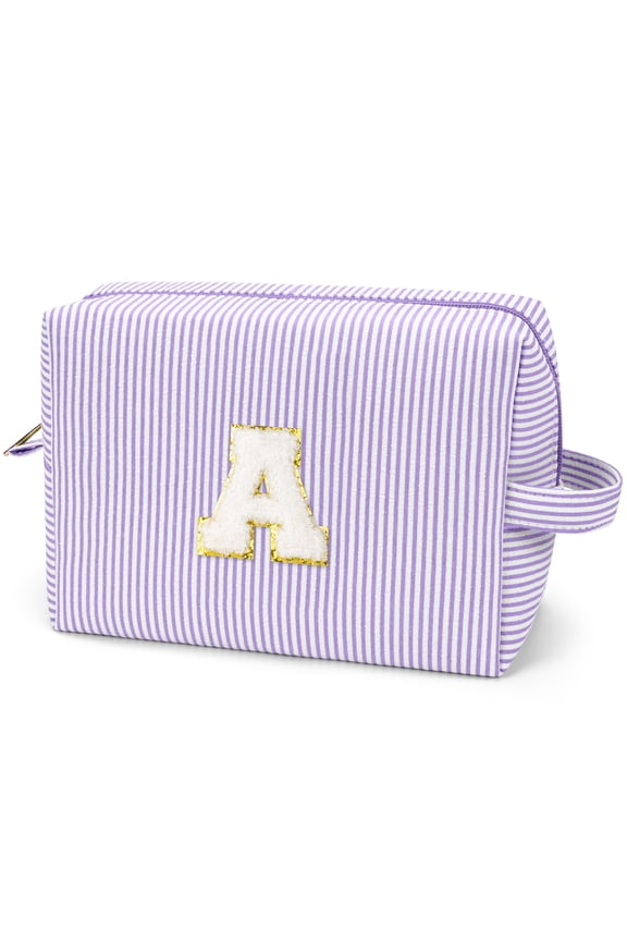 Makeup Bag Toiletry Bag Organizer Personalized Initial Make up Cosmetic Bags Travel Essentials for Birthday Christmas Girl Women Girlfriend Teacher Valentines Day Gifts