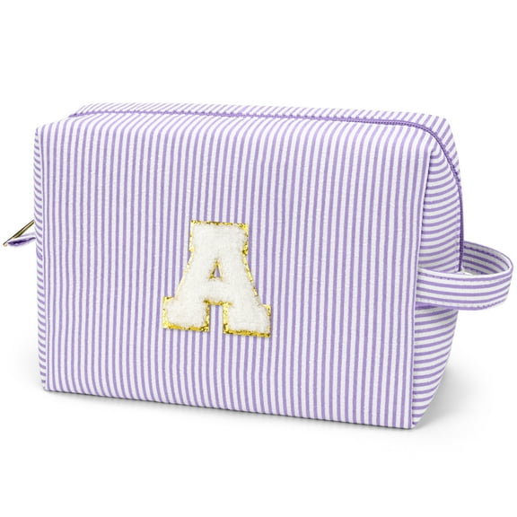 Gynky Makeup Bag Toiletry Bag Organizer Personalized Initial Make up Cosmetic Bags Travel Essentials for Birthday Christmas Girl Women Girlfriend Teacher Valentines Day Gifts