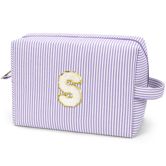 Gynky Makeup Bag Toiletry Bag Organizer Personalized Initial Make up Cosmetic Bags Travel Essentials for Birthday Christmas Girl Women Girlfriend Teacher Valentines Day Gifts