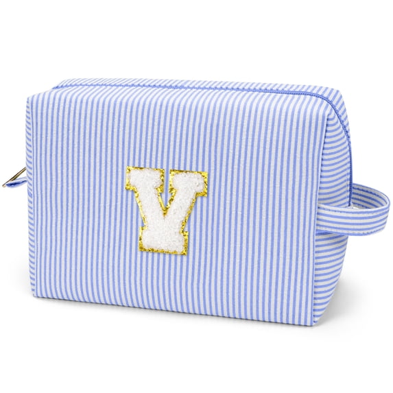 Gynky Makeup Bag Toiletry Bag Organizer Personalized Initial Make up Cosmetic Bags Travel Essentials for Birthday Christmas Girl Women Girlfriend Teacher Valentines Day Gifts