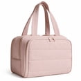 thumbnail image 1 of Gynky Makeup Bags Puffy Travel Toiletry Bag for Women, Lightweight Large Wide-Open Travel Bag Cosmetic Organizer Bag with Handle Water-Resistant Travel Essentials for Toiletries Accessories, Pink, 1 of 11