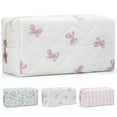 thumbnail image 1 of Gynky Quilted Makeup Pouch Cute Cotton Toiletries Bag Travel Zipper Flowers Makeup Bag Portable Storage Cosmetic Travel Cloth Bag, 1 of 7