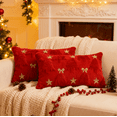 thumbnail image 1 of Gynky Christmas Tree Throw Pillow Covers Set of 2, 12"x20" Soft Fluffy Boho Pillowcases Home Decor Winter Holiday Cushion Cases for Sofa Couch Bedroom Living Room Xmas Decoration, Red, 1 of 7