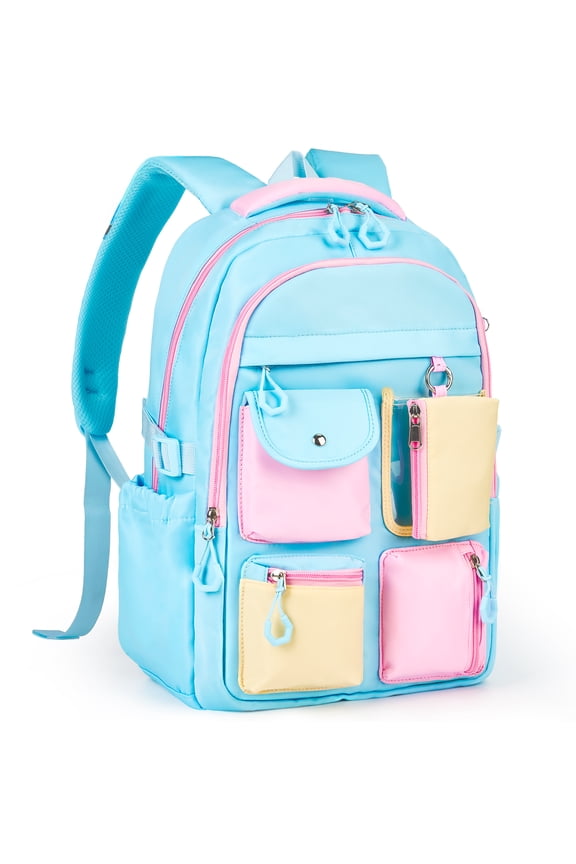 Kids Backpack for School 6-12, Large Capacity Lightweight School Backpacks for Girl for Elementary Preschool Middle,Blue