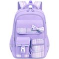 thumbnail image 1 of Gynky School Backpack School Bookbag for Middle School Students Book Bag for Elementary Primary Kawaii Backpack, Purple, 1 of 9