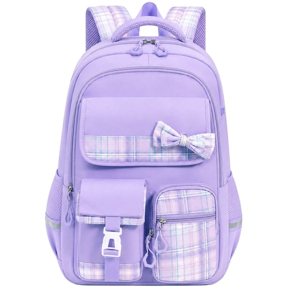 Gynky School Backpack School Bookbag for Middle School Students Book Bag for Elementary Primary Kawaii Backpack, Purple