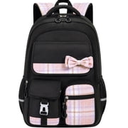 School Backpack School Bookbag for Middle School Students Book Bag for Elementary Primary Kawaii Backpack, Black