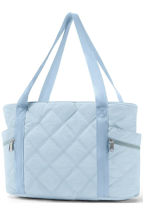 Tote Bag for Women Travel Bags Quilted Carry On Shoulder Bag for Travel Gym Weekend, Blue