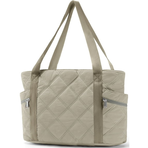 Gynky Tote Bag for Women Travel Bags Quilted Carry On Shoulder Bag for Travel Gym Weekend, Camel