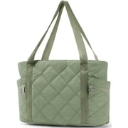 Tote Bag for Women Travel Bags Quilted Carry On Shoulder Bag for Travel Gym Weekend, Green