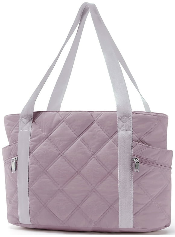 Tote Bag for Women Travel Bags Quilted Carry On Shoulder Bag for Travel Gym Weekend, Lavender