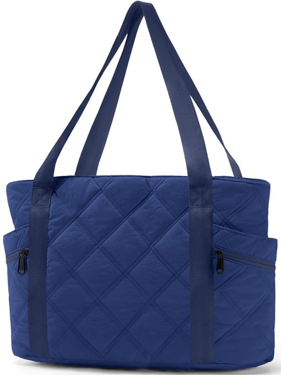 Tote Bag for Women Travel Bags Quilted Carry On Shoulder Bag for Travel Gym Weekend, Navy Blue