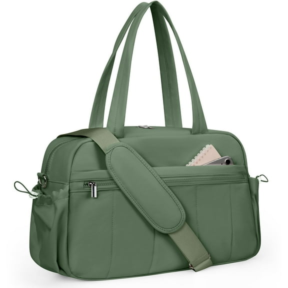 Gynky Gym Bag Travel Duffle Bag for Women, Carry on Overnight Bag with Wet Pocket, Lightweight Water Resistant Weekender Duffel Bag, Hospital Bags for Labor Delivery, Army Green