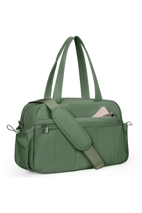 Gym Bag Travel Duffle Bag for Women, Carry on Overnight Bag with Wet Pocket, Lightweight Water Resistant Weekender Duffel Bag, Hospital Bags for Labor Delivery, Army Green