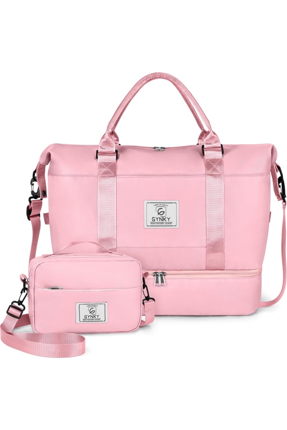 Travel Duffle Bag Set 2 Pack Weekender Bags for Women with Shoe Compartment Carry On Overnight Gym Duffel Bags with Wet Pocket Hospital Bags for Labor and Delivery
