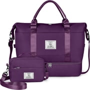 Travel Duffle Bag Set 2 Pack Weekender Bags for Women with Shoe Compartment Carry On Overnight Gym Duffel Bags with Wet Pocket Hospital Bags for Labor and Deliv