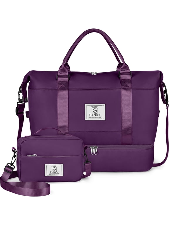 Travel Duffle Bag Set 2 Pack Weekender Bags for Women with Shoe Compartment Carry On Overnight Gym Duffel Bags with Wet Pocket Hospital Bags for Labor and Delivery