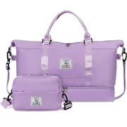 Gynky Travel Duffle Bag Set 2 Pack Weekender Bags for Women with Shoe Compartment Carry On Overnight Gym Duffel Bags with Wet Pocket Hospital Bags for Labor and Delivery