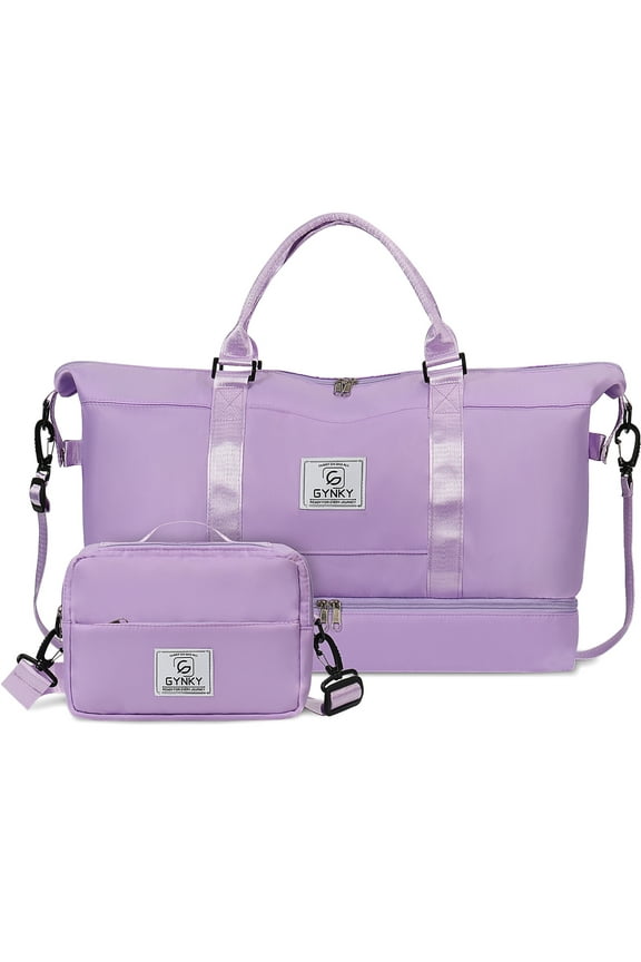 Travel Duffle Bag Set 2 Pack Weekender Bags for Women with Shoe Compartment Carry On Overnight Gym Duffel Bags with Wet Pocket Hospital Bags for Labor and Delivery