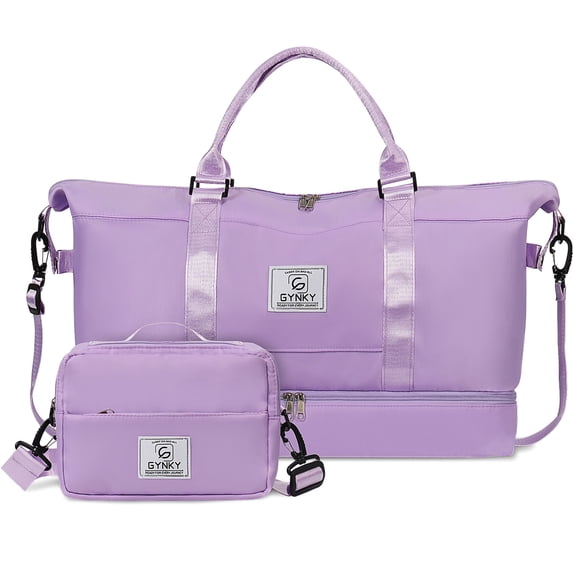 Gynky Travel Duffle Bag Set 2 Pack Weekender Bags for Women with Shoe Compartment Carry On Overnight Gym Duffel Bags with Wet Pocket Hospital Bags for Labor and Delivery