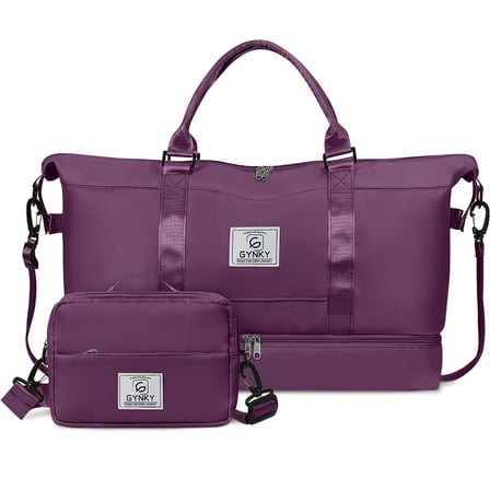 Gynky Travel Duffle Bag Set 2 Pack Weekender Bags for Women with Shoe Compartment Carry On Overnight Gym Duffel Bags with Wet Pocket Hospital Bags for Labor and Delivery