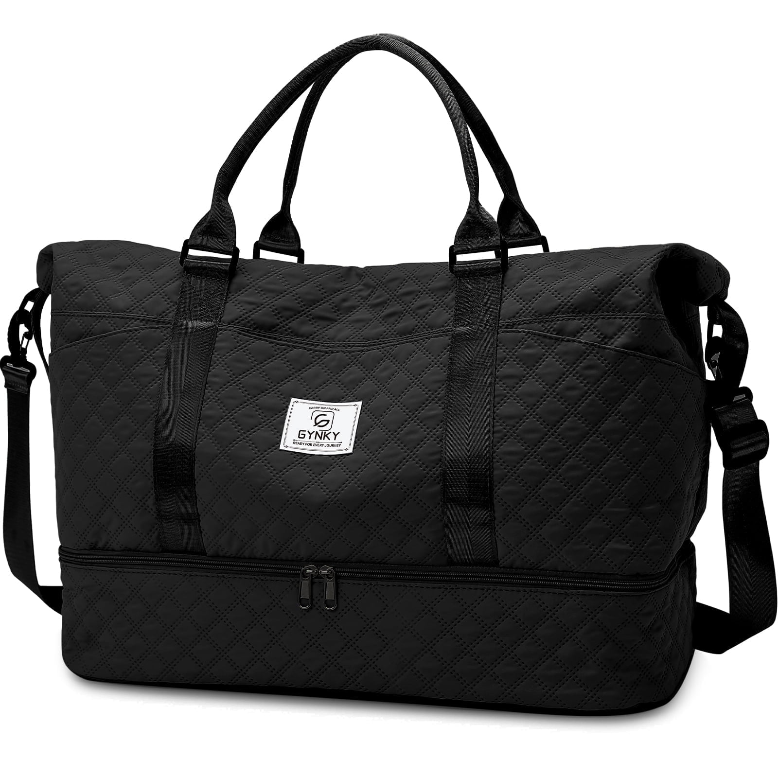 Gynky Travel Duffle Bag Weekender Bags for Women with Shoe Compartment Carry on Overnight Bag Gym Duffel Bag with Wet Pocket Hospital Bags for Labor and Delivery