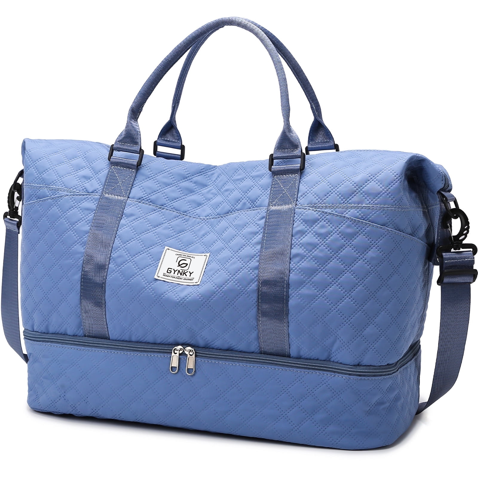 GYNKY Nylon Duffle Bag, Large Weekender Bag with Shoe