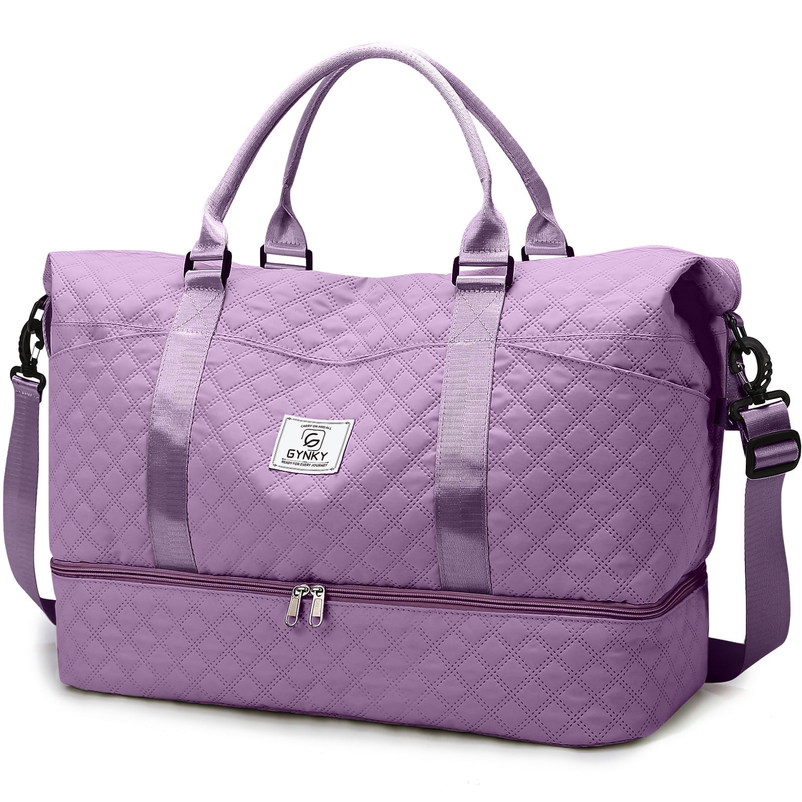 duffel and travel bags women Stylish Canvas Duffle Bag Waterproof Canvas Bag Canvas Gym Bag Weekender Bag YY957-3 Yellow Flower Large CapacityWith a total of 6 pockets and 1 compartments Gynky Travel Duffle Bag Weekender