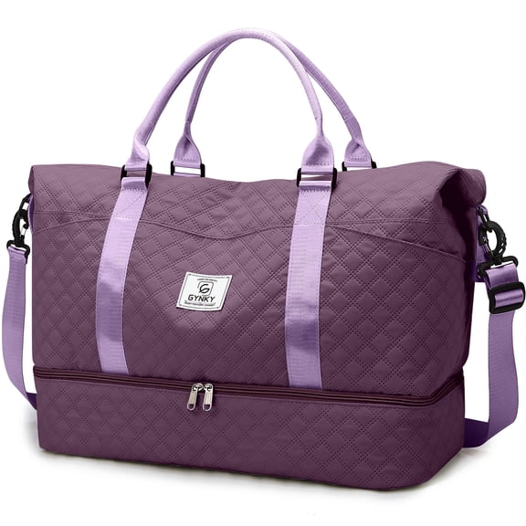 Gynky Travel Duffle Bag Weekender Bags for Women with Shoe Compartment Carry on Overnight Bag Gym Duffel Bag with Wet Pocket Hospital Bags for Labor and Delivery