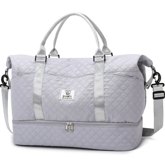 Gynky Travel Duffle Bag Weekender Bags for Women with Shoe Compartment Carry on Overnight Bag Gym Duffel Bag with Wet Pocket Hospital Bags for Labor and Delivery