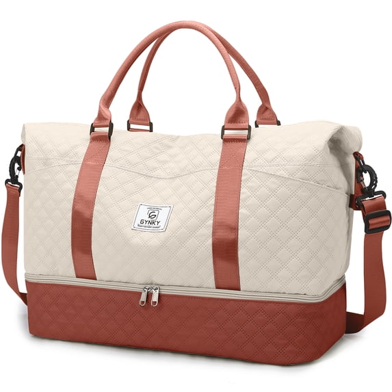 Gynky Travel Duffle Bag Weekender Bags for Women with Shoe Compartment Carry on Overnight Bag Gym Duffel Bag with Wet Pocket Hospital Bags for Labor and Delivery