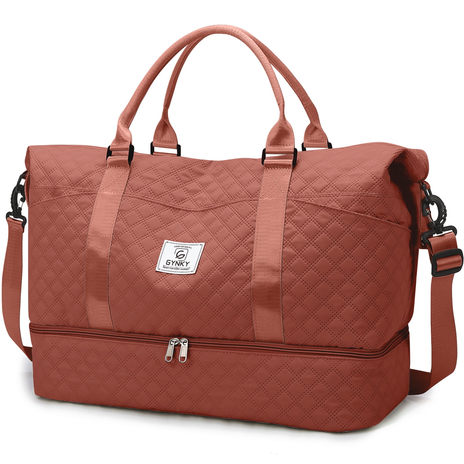 Gynky Travel Duffle Bag Weekender Bags for Women with Shoe Compartment Carry on Overnight Bag Gym Duffel Bag with Wet Pocket Hospital Bags for Labor and Delivery