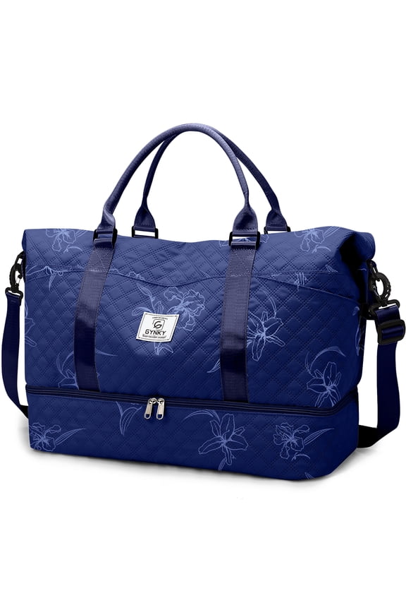 Travel Duffle Bag for Women Floral Weekender Bags with Shoe Compartment Carry on Overnight Bag Gym Tote Duffel Bag with Wet Pocket Hospital Bags for Travel Essentials