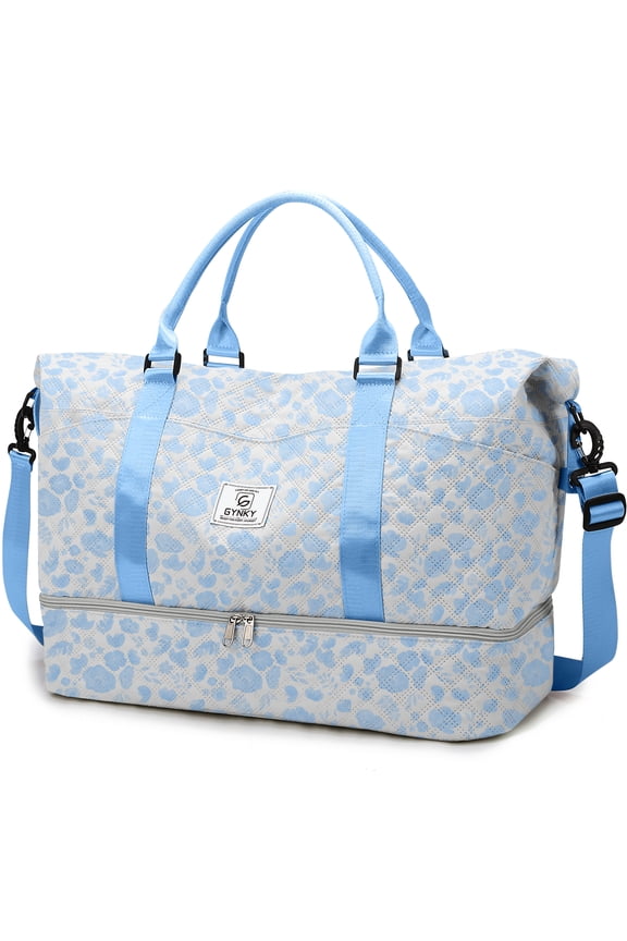 Travel Duffle Bag for Women Floral Weekender Bags with Shoe Compartment Carry on Overnight Bag Gym Tote Duffel Bag with Wet Pocket Hospital Bags for Travel Essentials