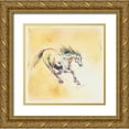 thumbnail image 1 of Gynn, Fran 15x15 Gold Ornate Wood Framed with Double Matting Museum Art Print Titled - Running Horse Study, 1 of 4