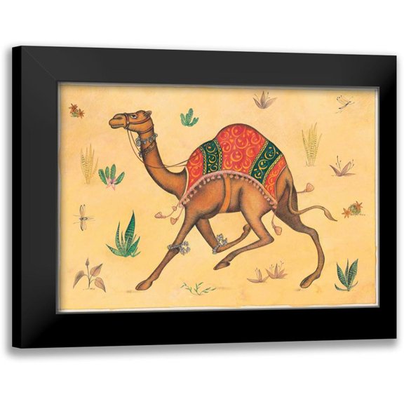 Gynn, Fran 24x18 Black Modern Framed Museum Art Print Titled - Camel-Indian Animals
