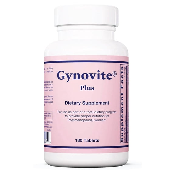 Optimox Gynovite Plus - Womens Multivitamin & Multimineral Supplement - Postmenopausal Support with Magnesium, Vitamin D3, Biotin & Digestive Enzymes - 30 Servings - 180 Count