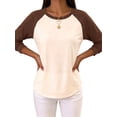 thumbnail image 1 of Gynyvoja Long Sleeve Shirts for Women Color Block Raglan Tops Casual Crewneck Basic Tees Fall Fashion Color XXL, 1 of 6