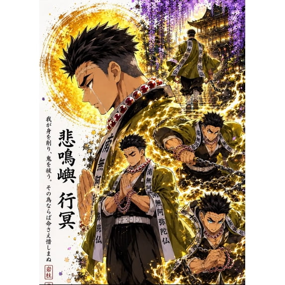 Gyomei Himejima Wall Art Demon Slayer Anime Poster - Walmart.com