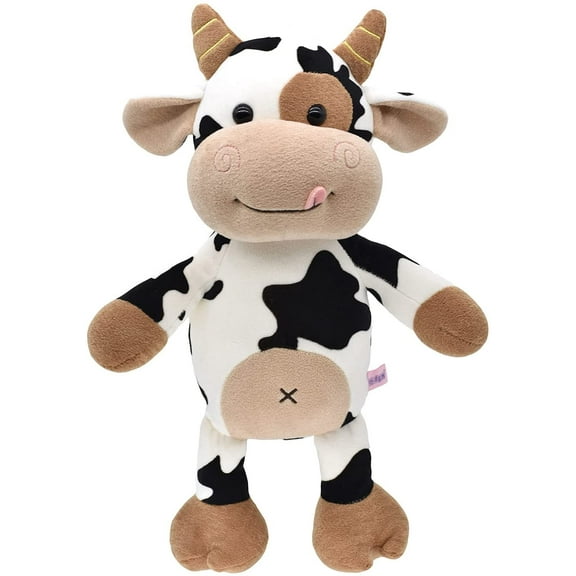 Gyouwnl Cow Plush Toy, 12"/16" Stuffed Animal Throw Plushie Pillow Doll, Soft Fluffy Friend Hugging Cushion - Present for Every Age & Birthday, Valentines, Christmas