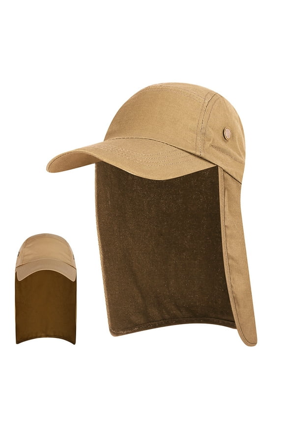 Gyouwnl Men UPF 50+ Sun Protection Cap Wide Brim Fishing Sun Cap Hat with Neck Flap