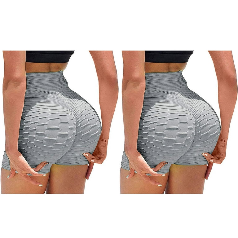 Gyouwnll 2PC Shorts Yoga Pants Leggings for Women High Waisted Butt Lifting  Short(L L)