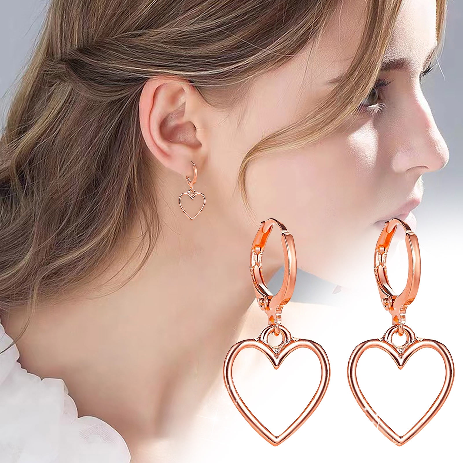 Exquisite Double Round Hoop Earrings Chain Design - Temu United Arab  Emirates